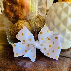 White & Gold Pinwheel Bow